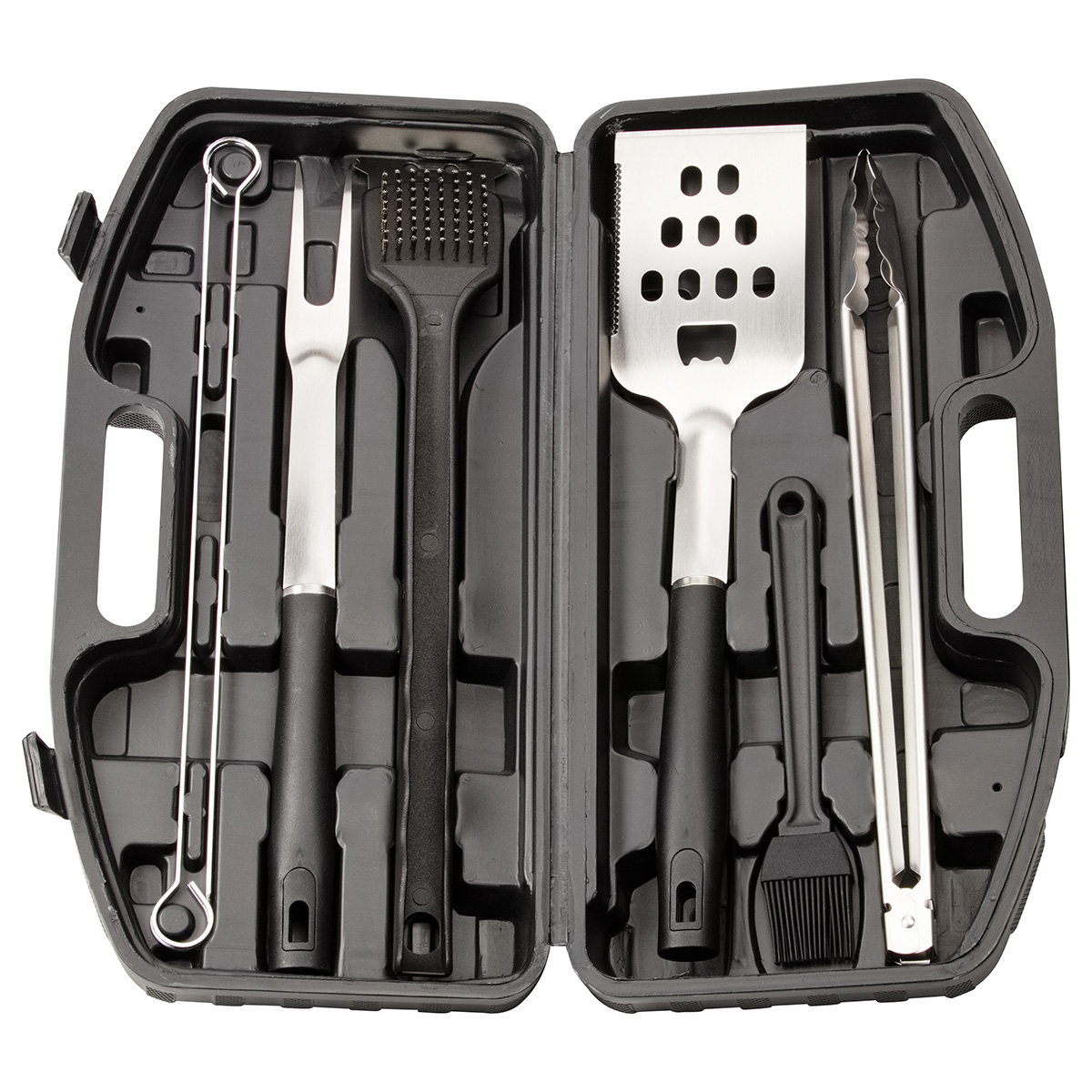 Highland 9-Piece Stainless Steel BBQ Set with Hardshell Case 4