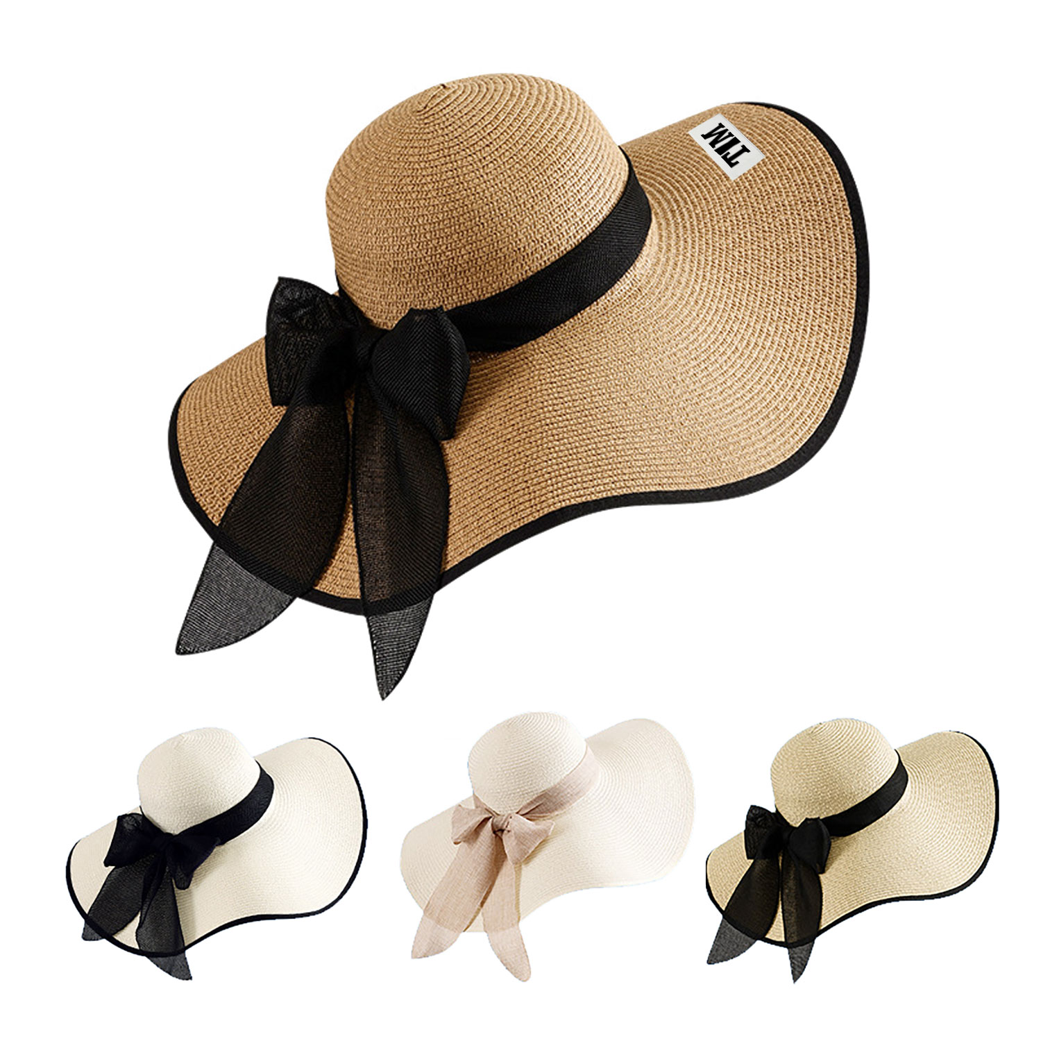 Giant Straw Cowboy Hat Wide Brim Summer Sun Protection