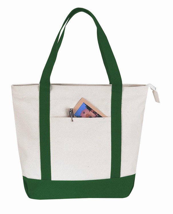 Canvas Zippered Tote Bag, custom tote bag with logo imprint 3