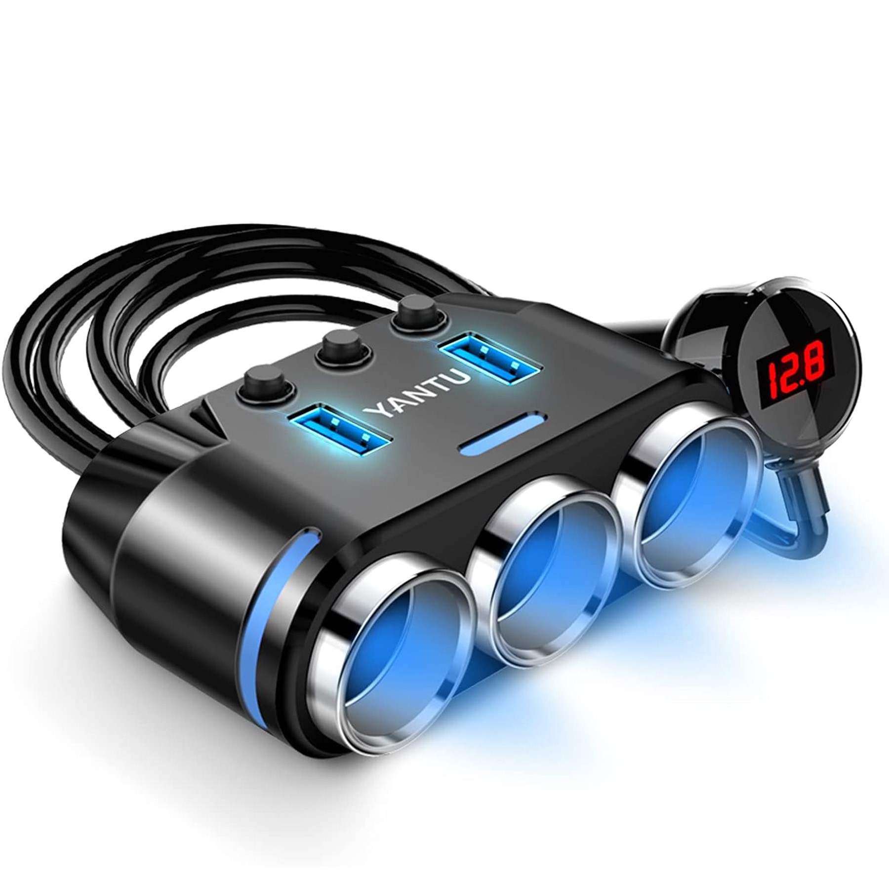 150W Cigarette Lighter USB Charger with 12V USB Socket 3