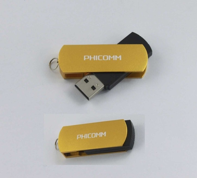 2GB Whirl USB flash drivers with metal shell screen imprint on one side 2