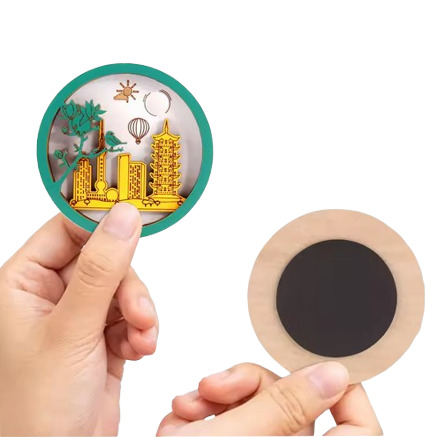 Round Wooden Souvenir Magnet 2