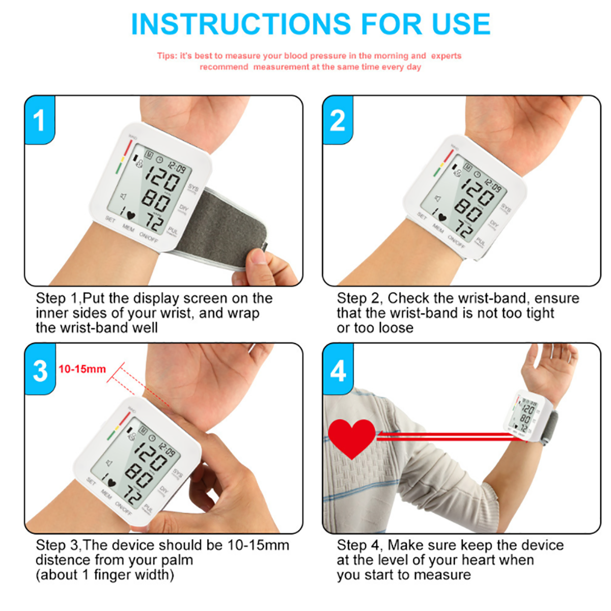 Blood Pressure Monitor With Large LCD Display 3