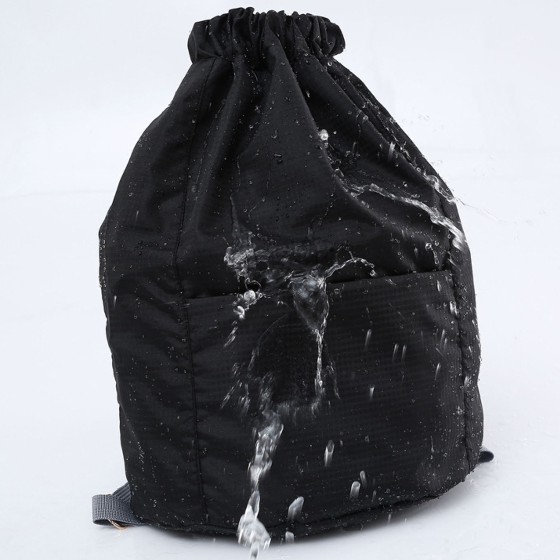 Waterproof Drawstring Backpack With Zipper Pocket 3