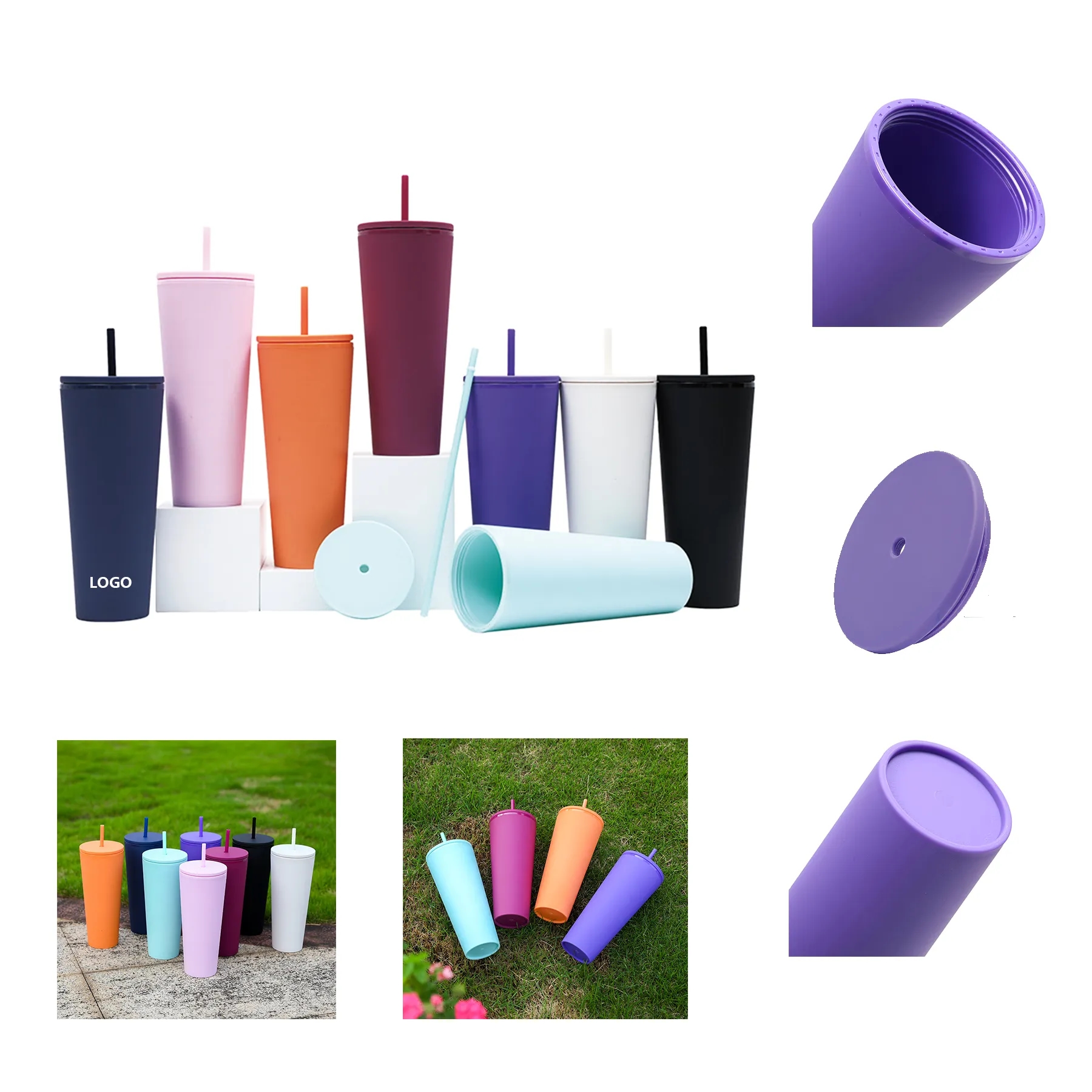 Plastic Double Wall Tumbler 25oz 6