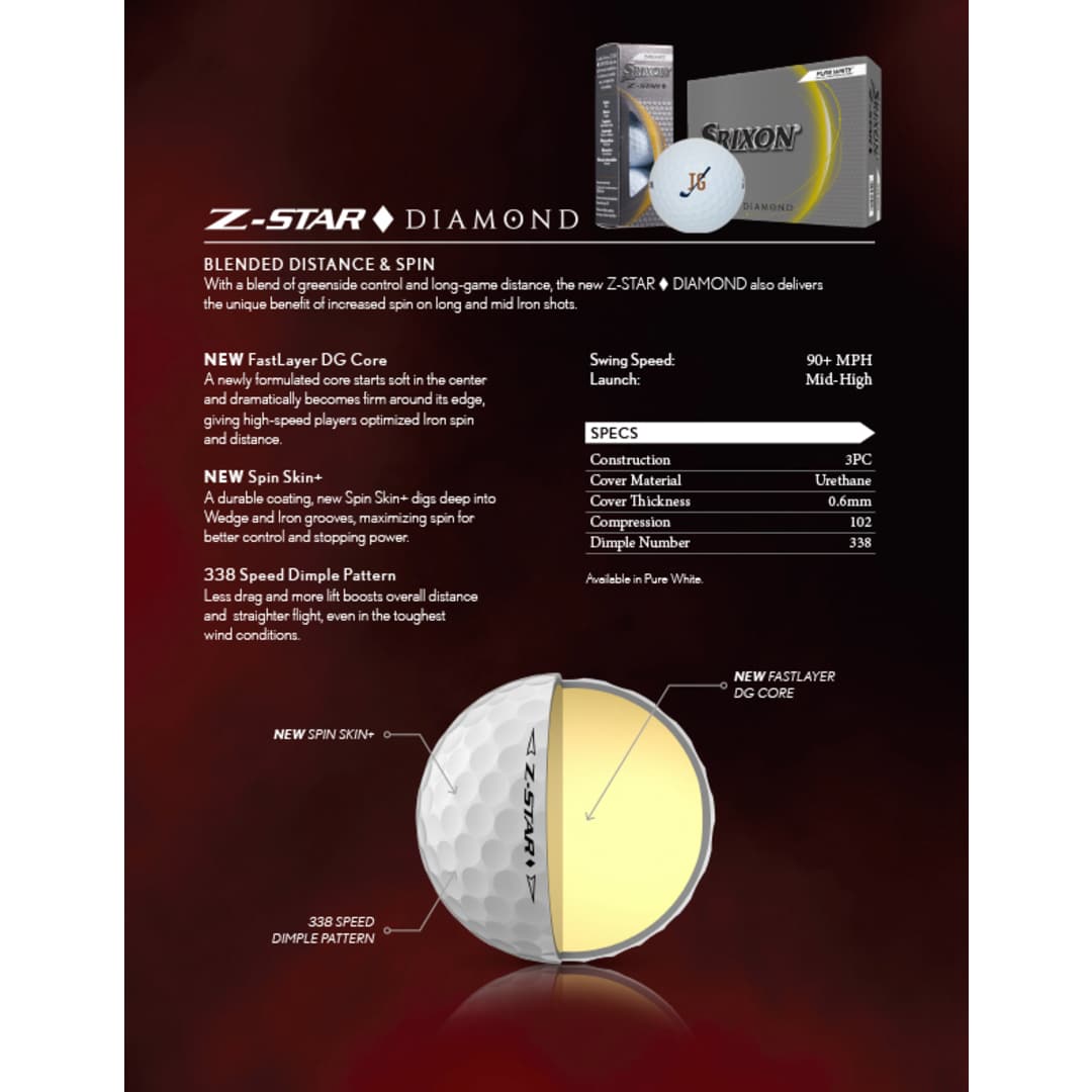 Srixon Z-STAR DIAMOND Golf Balls - 3 Pack 13