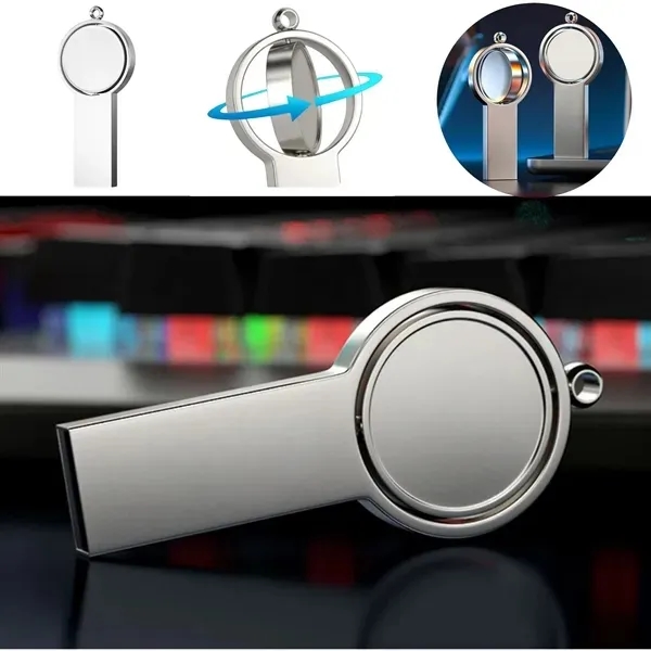 Rotating Badge USB Flash Drive - Portable Storage Solution 1