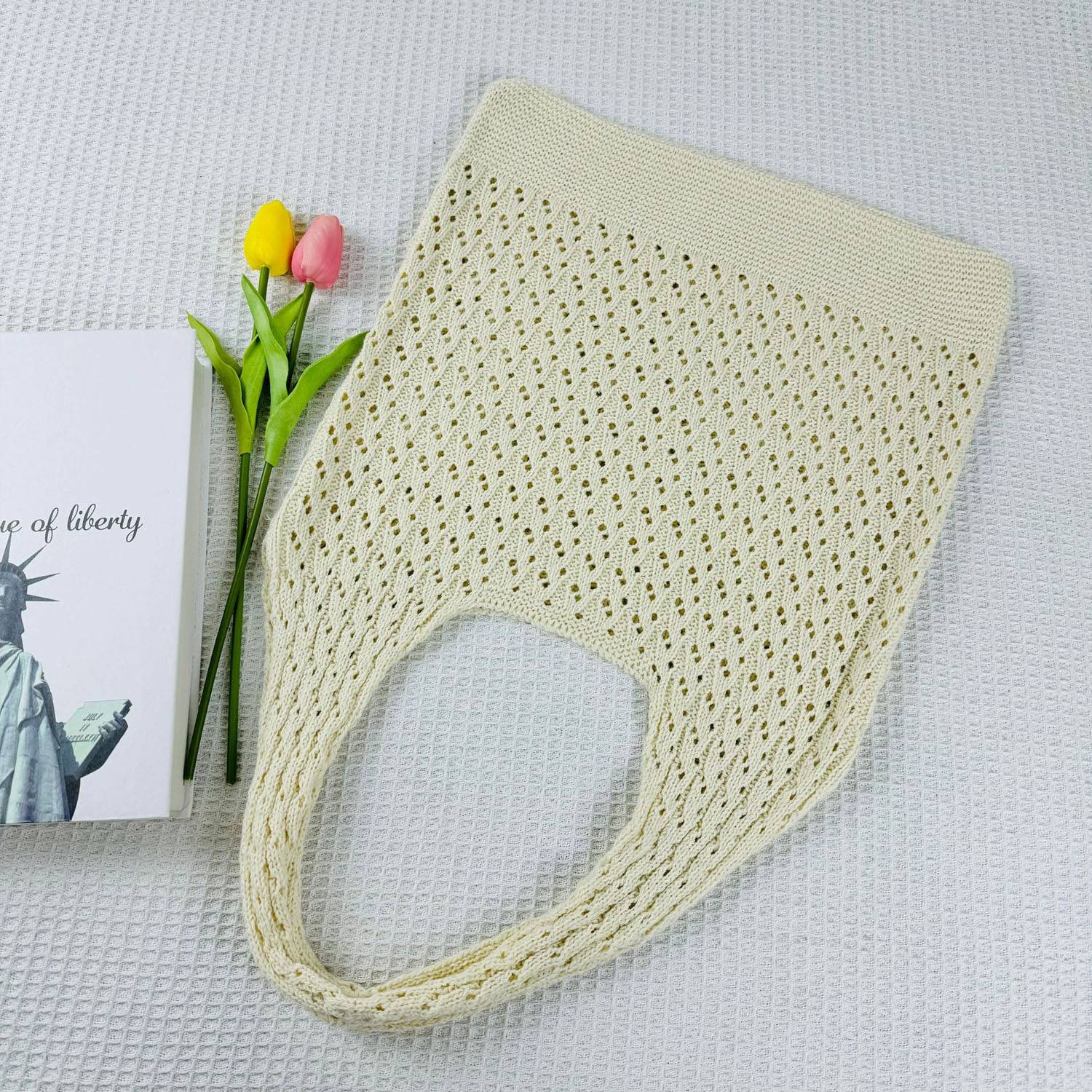 Polyester Mesh Crochet Beach Tote Bag for Summer Travel 5