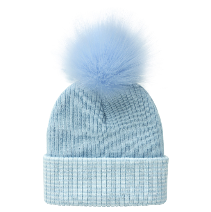 Stripe Pom Beanie With Cuff 5