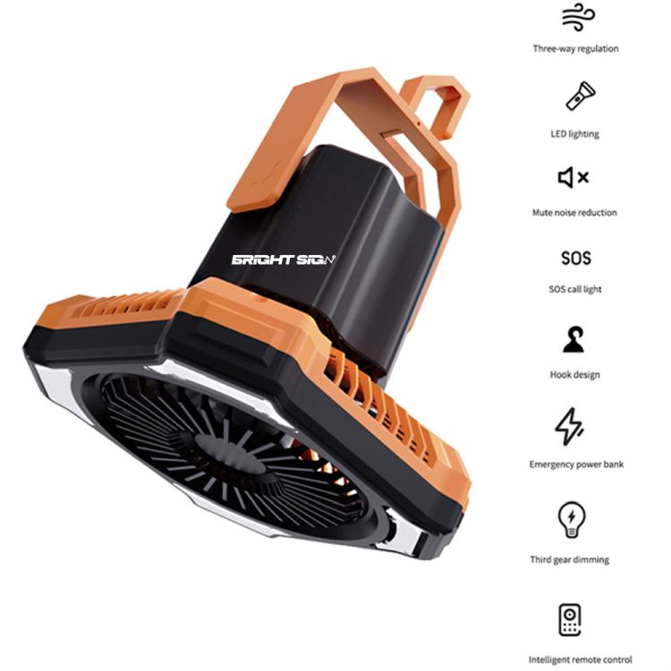 10000mAh Rechargeable Remote Camping Fan with LED Light 3