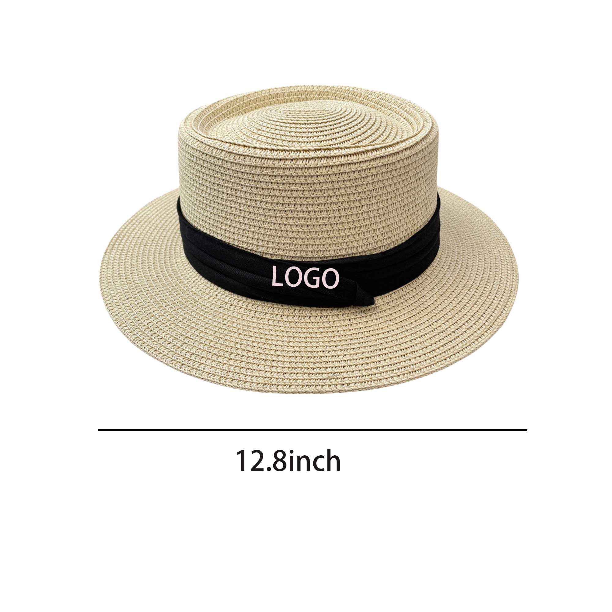 Vintage Flat Wide Brim Straw Hat 4