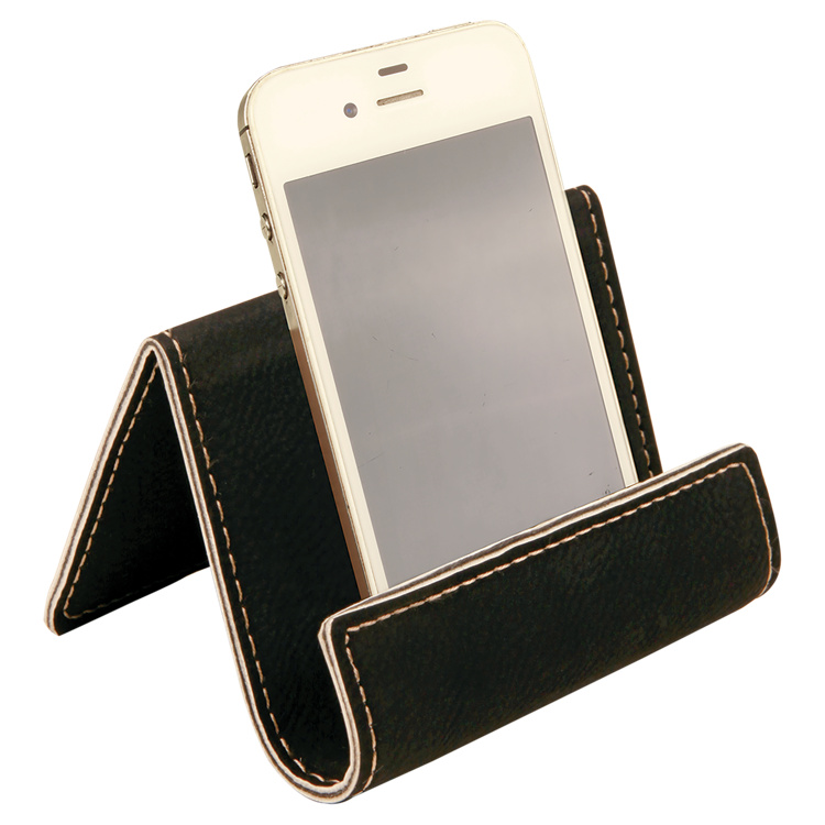 3 1/2" x 2 1/2" Black/Gold Leatherette Holder Easel 5