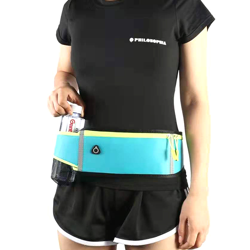 Multifunctional outdoor sports nylon fanny pack waist bag with water bottle pocket 11