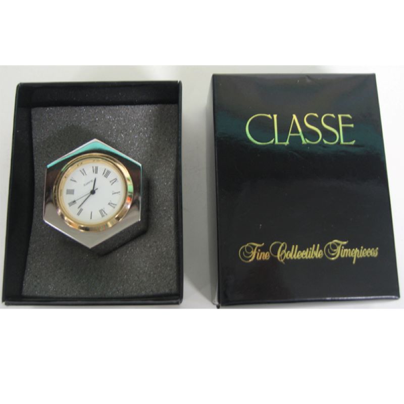 Designer Two Tone Quartz Stainless Desktop Clock 1