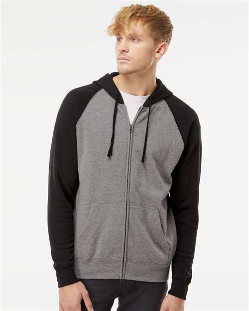 Unisex Special Blend Raglan Full-Zip Hooded Sweatshirt - PRM33SBZ 25