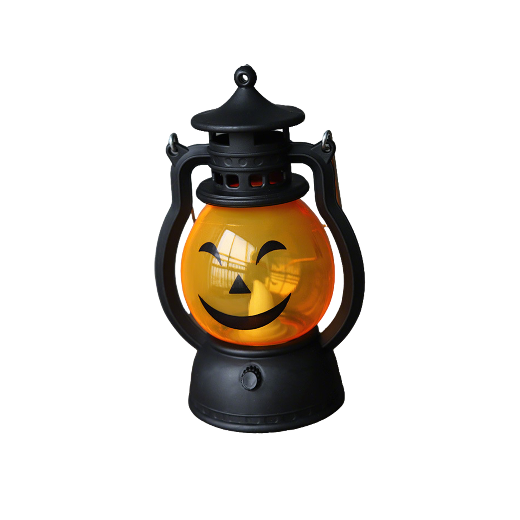 PVC Pumpkin Lantern With Carry Base 2.28" Length X 3.03" Width X 4.92" Height 4