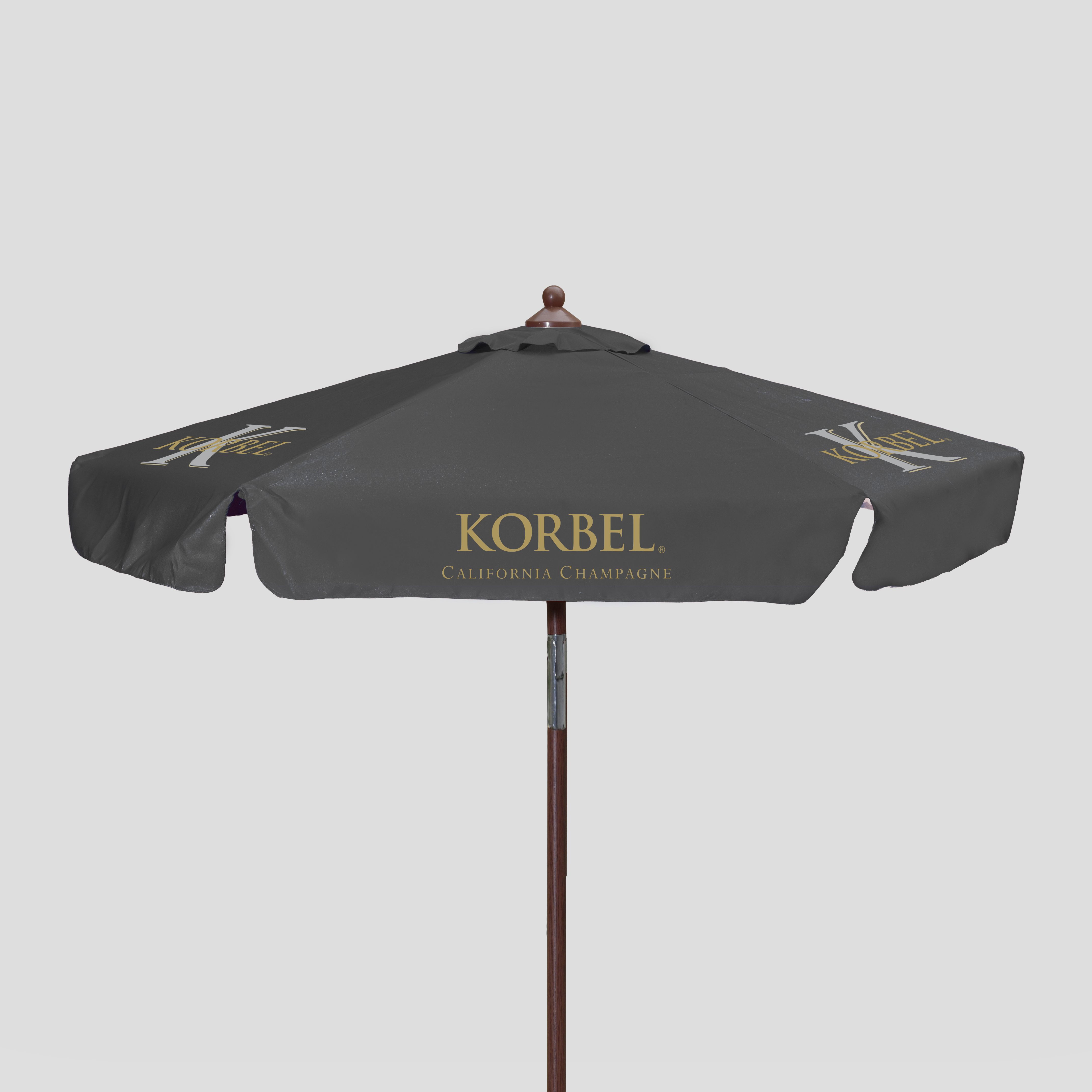 7' Wood Look Market Umbrella with Tilt