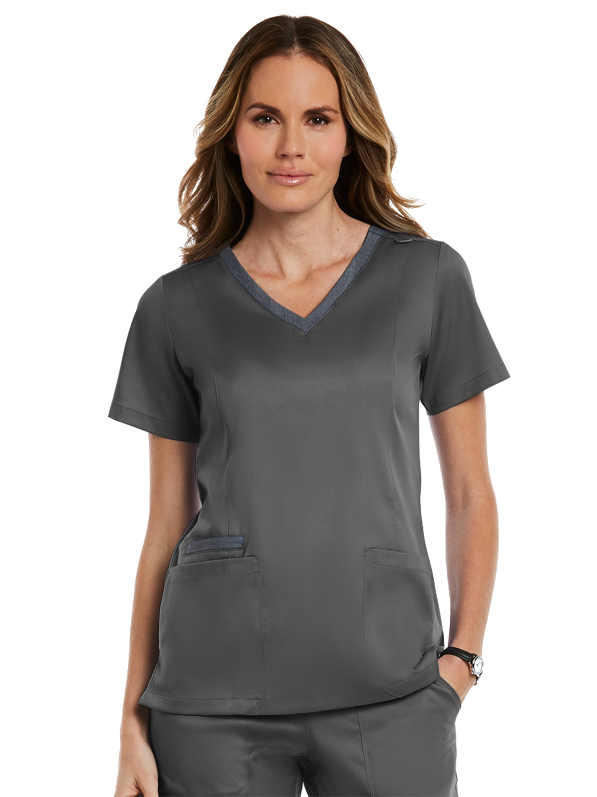 Maevn - Matrix - Women's Three-Pocket Heather Neck Band Top 16
