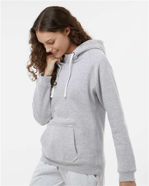 Women's Sueded V-Neck Hooded Sweatshirt - 8836 31