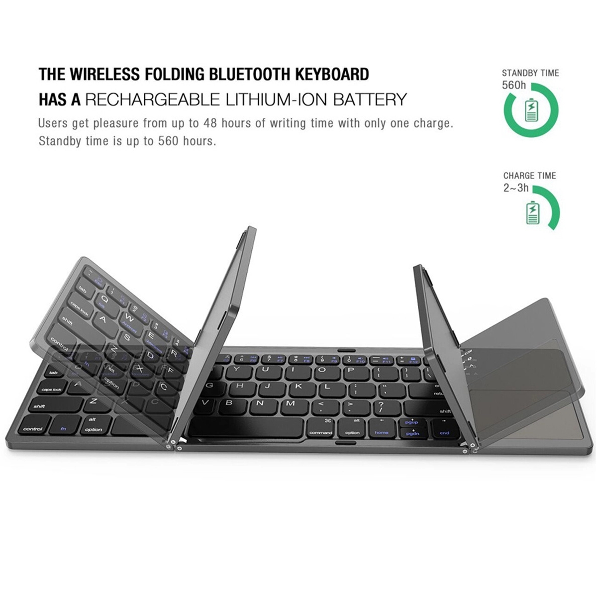 Mini Wireless Folding Keyboard Touch Pad 3