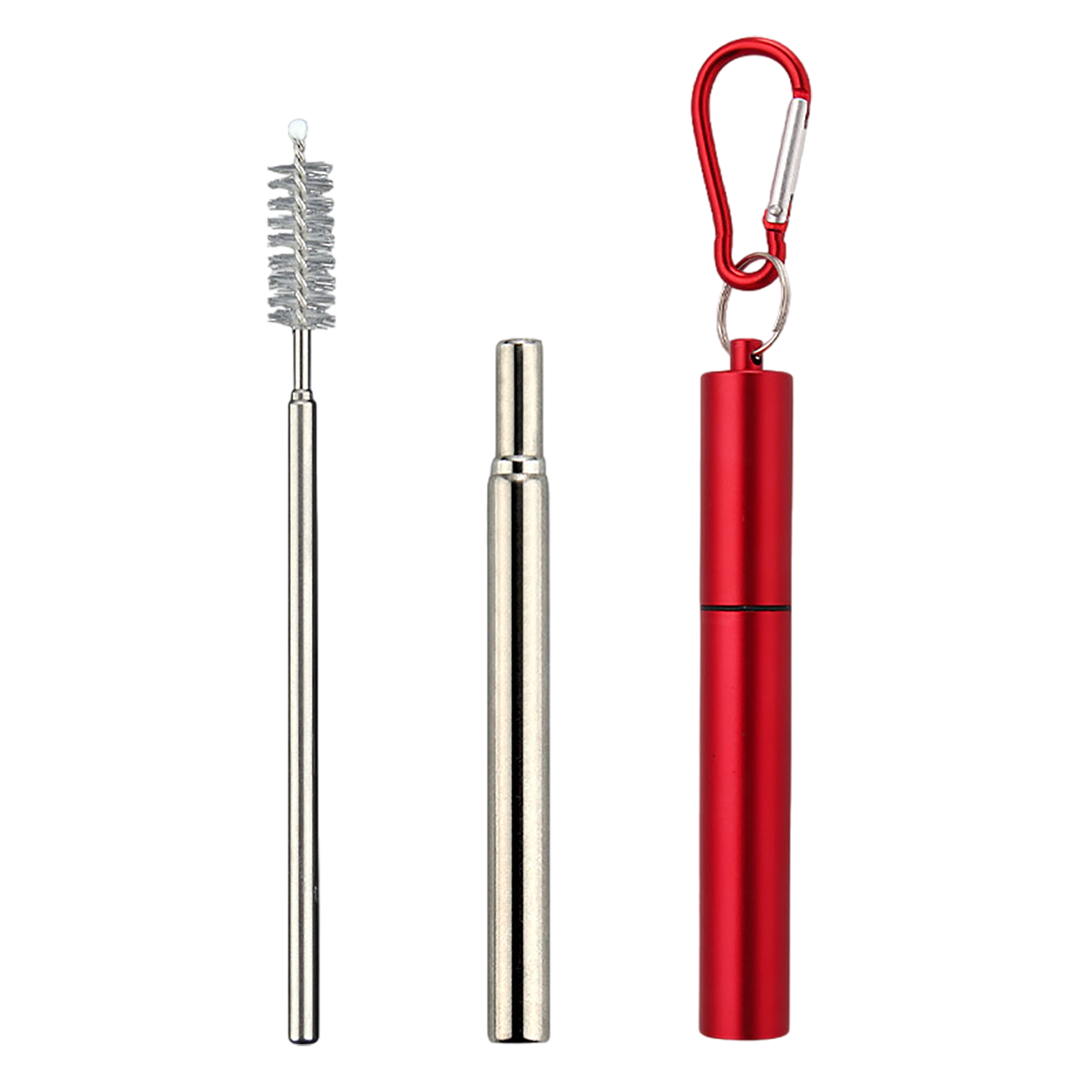 Reusable Stainless Steel Collapsible Straw with Case & Brush 6