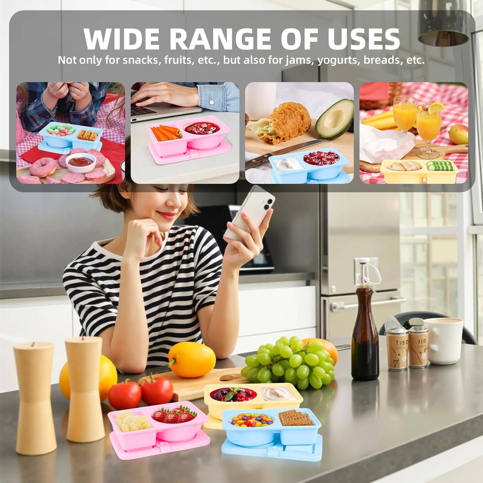 Leakproof Silicone Food Storage Box – Portable & Compartment 6