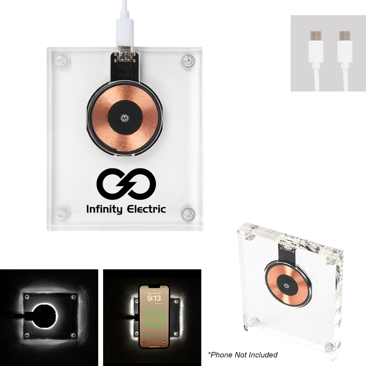 15W Acrylic Light Up Wireless Charger 2