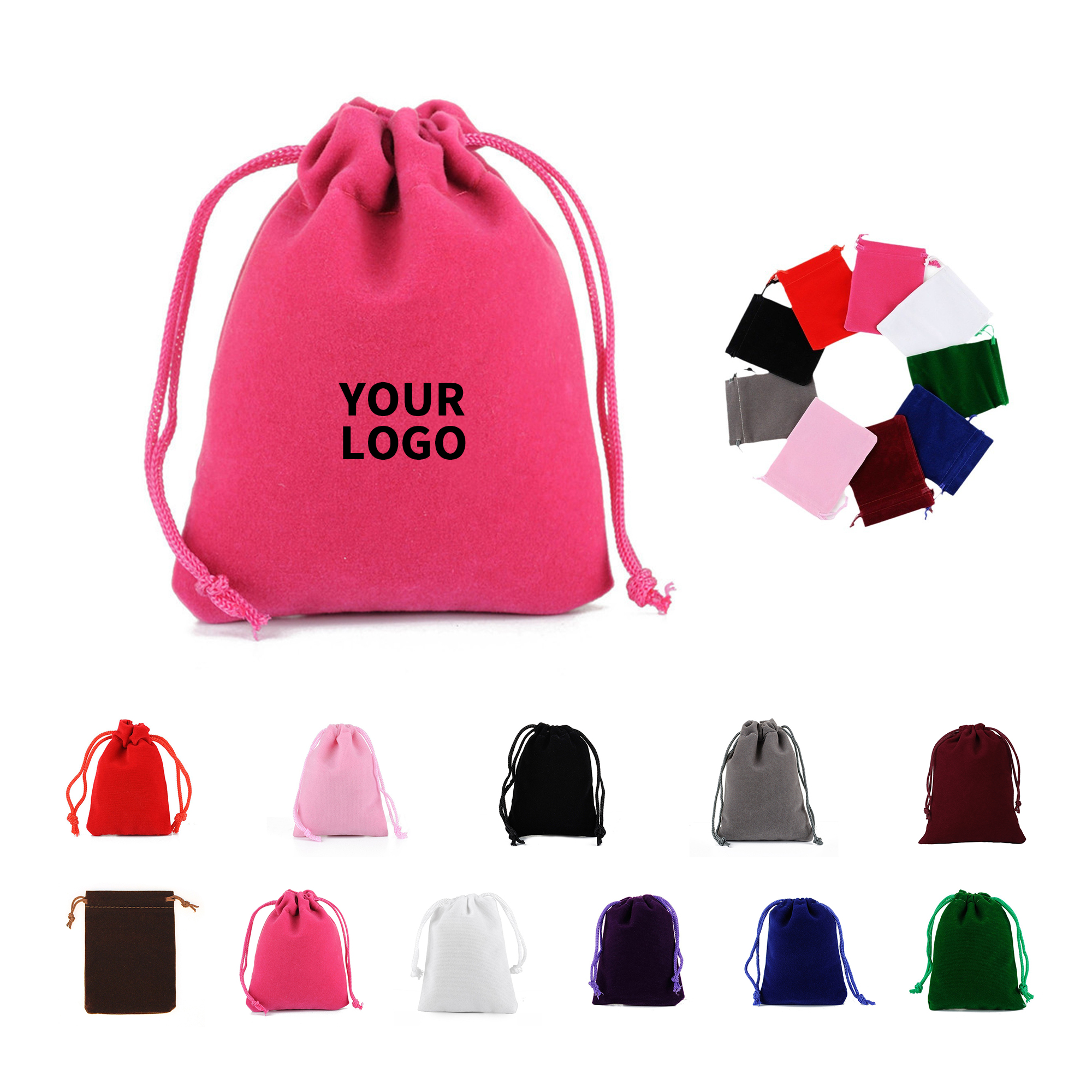 Velvet Drawstring Bag 6" x 8" Soft Gift Pouch 6