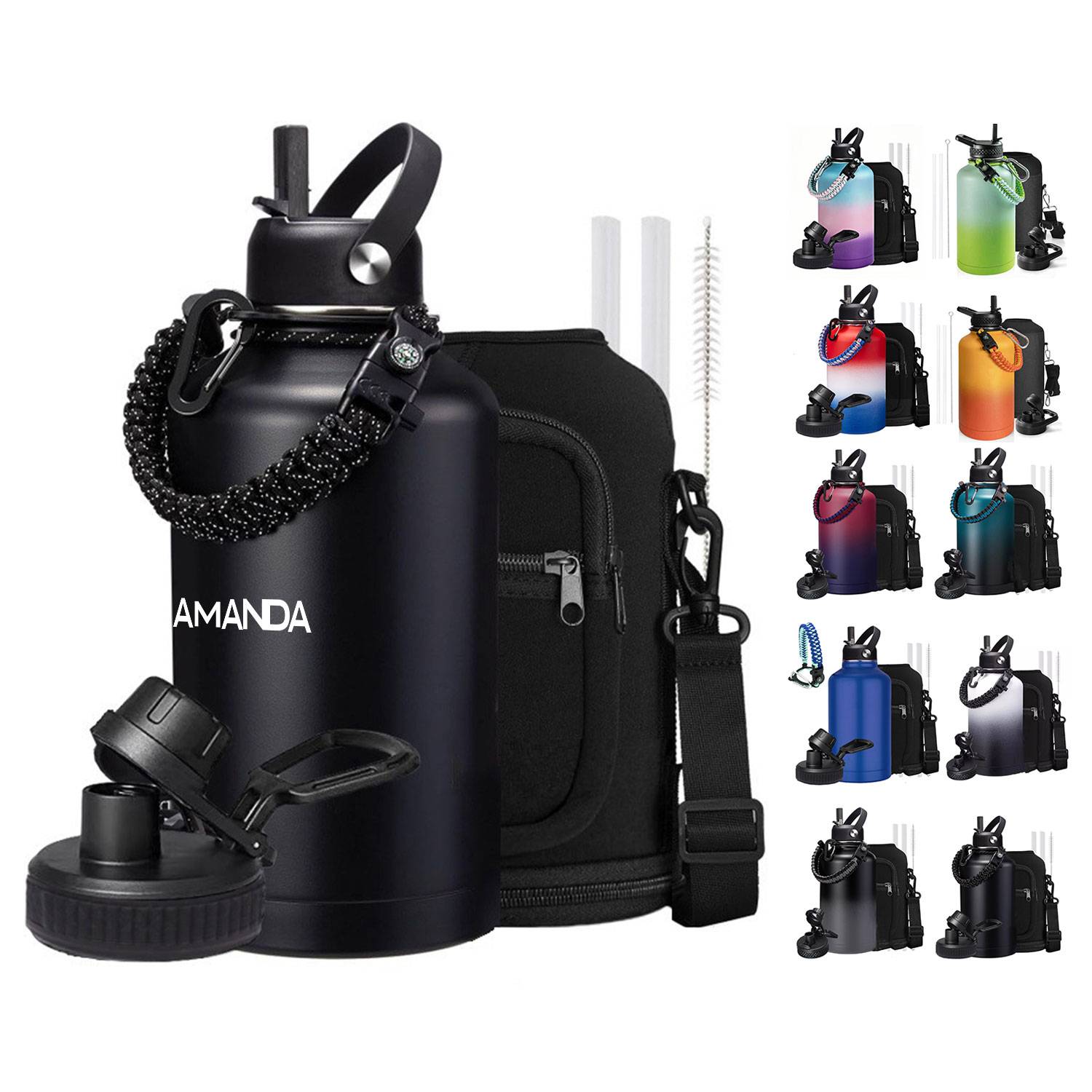 64oz Stock outdoor working camping trip vacuum thermo bottle, custom water bottle with logo imprint 3