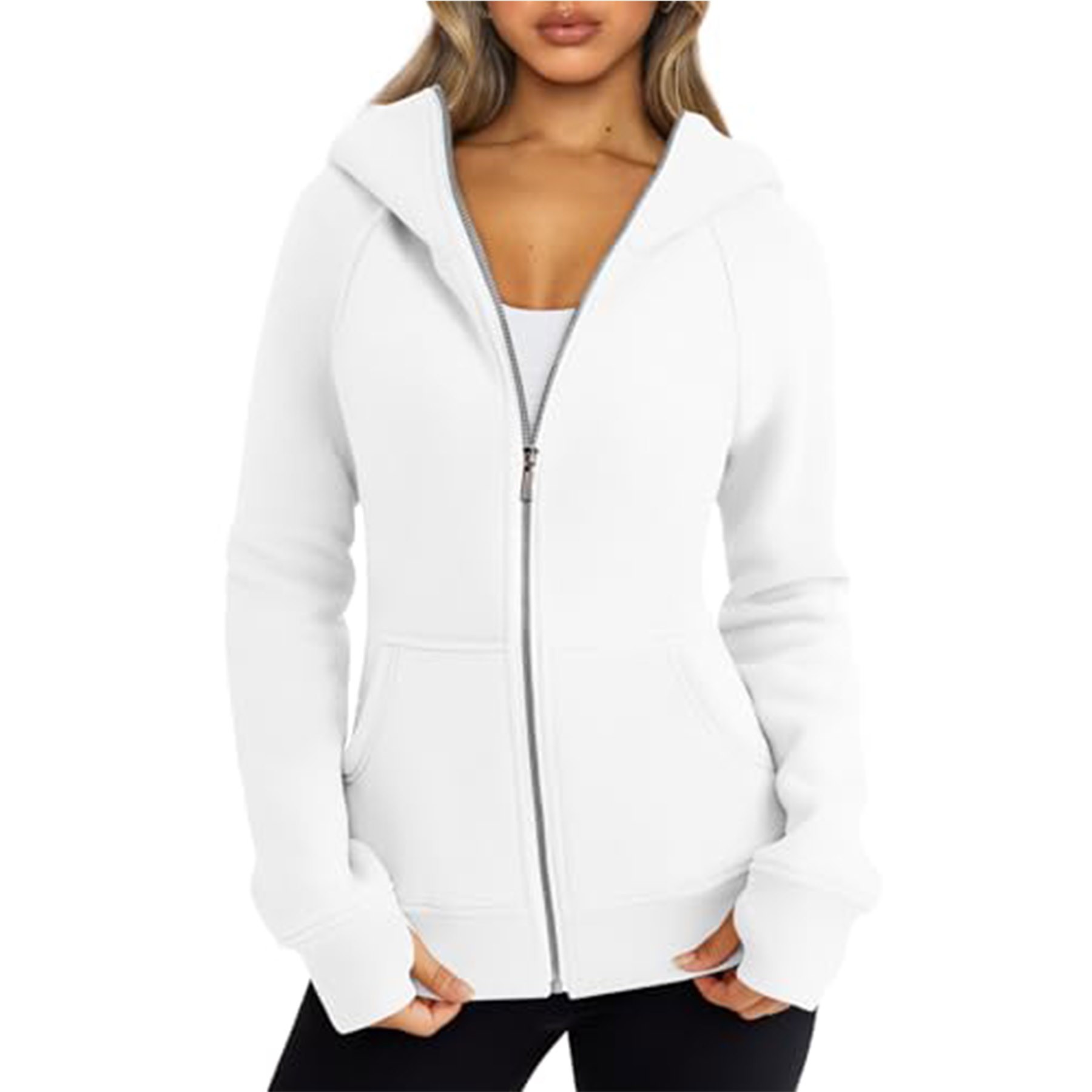 Women Zip Up Hoody Fleece Jacket 5