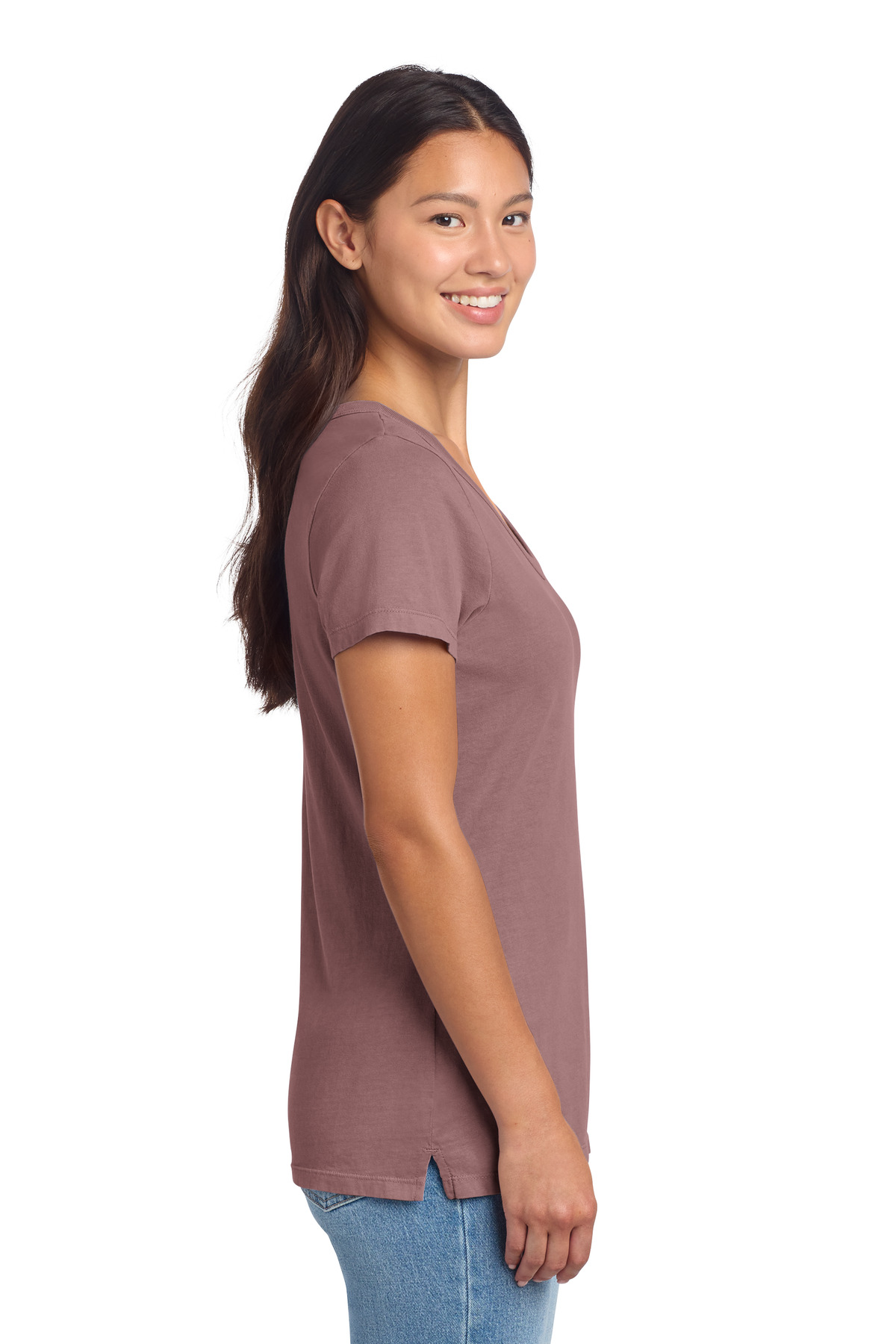 Port & Co Women's Beach Wash Garment-Dyed V-Neck Tee LPC099V 22