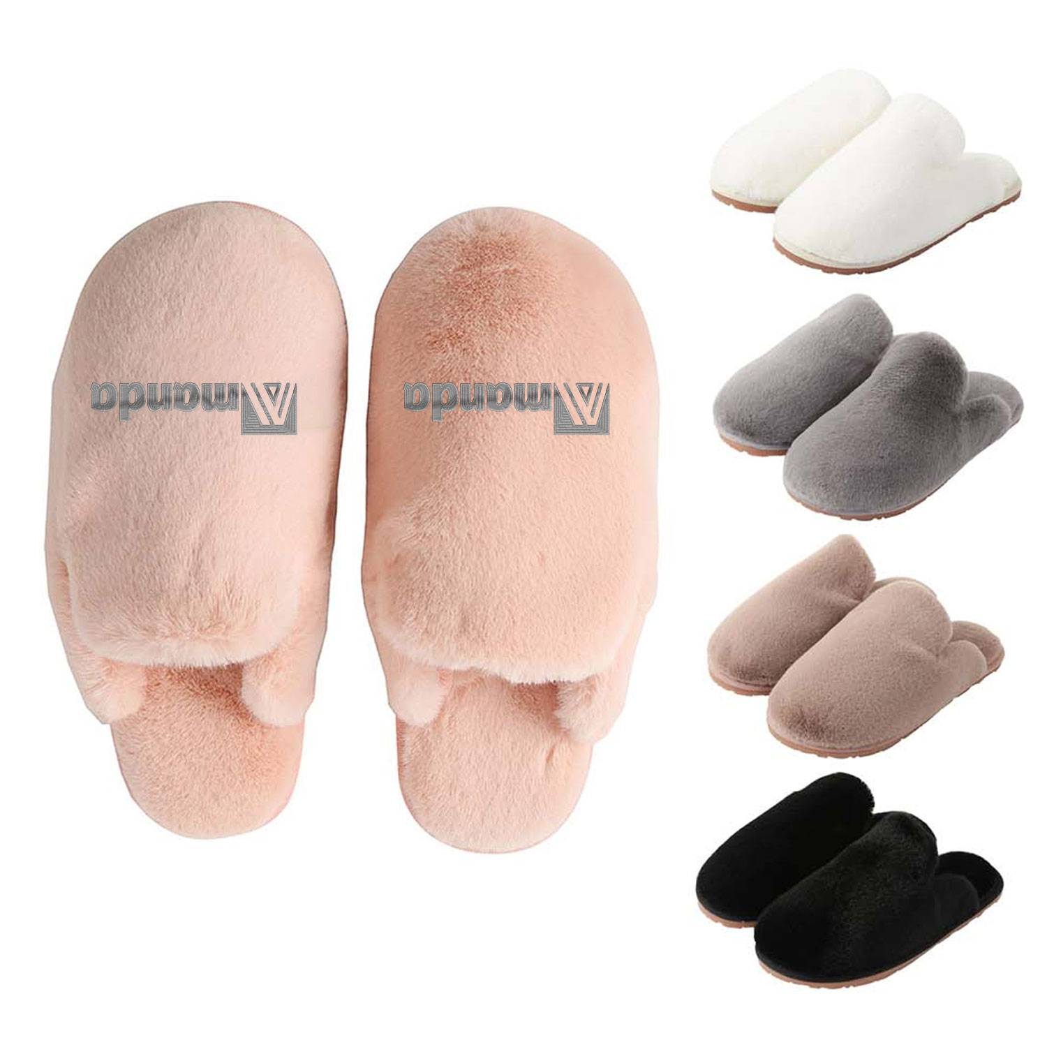 Winter Pure Color Fuzzy Slippers 2