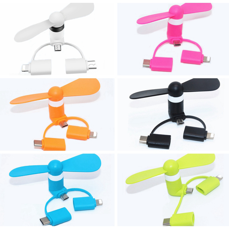 3 in 1 Mini Fan for Smart Phones