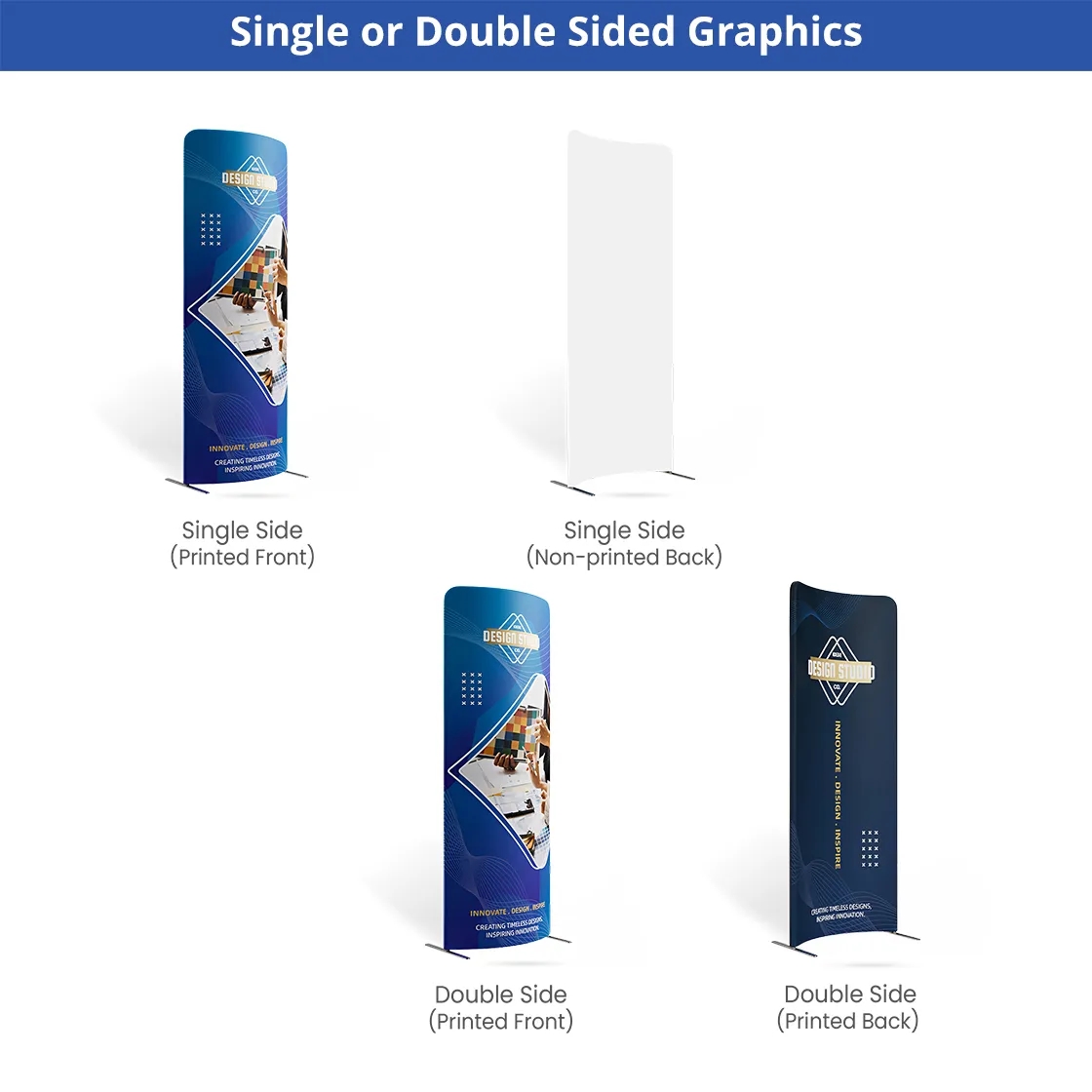 13ft Magnetic Modular Fabric Displays - Curved Shape 2