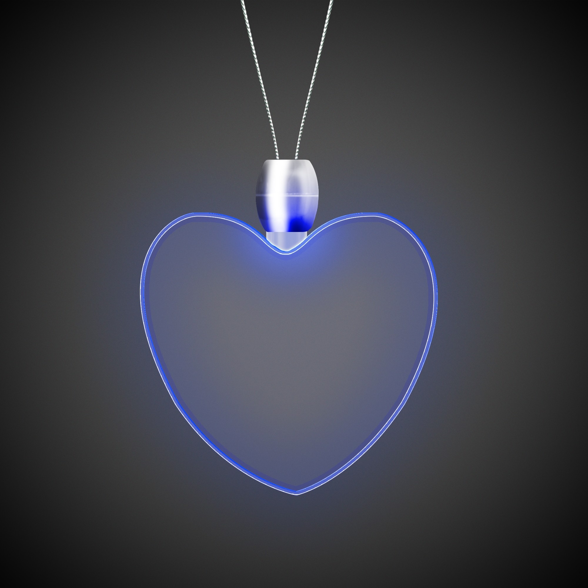 Heart Blue Light-Up Acrylic Pendant Necklace