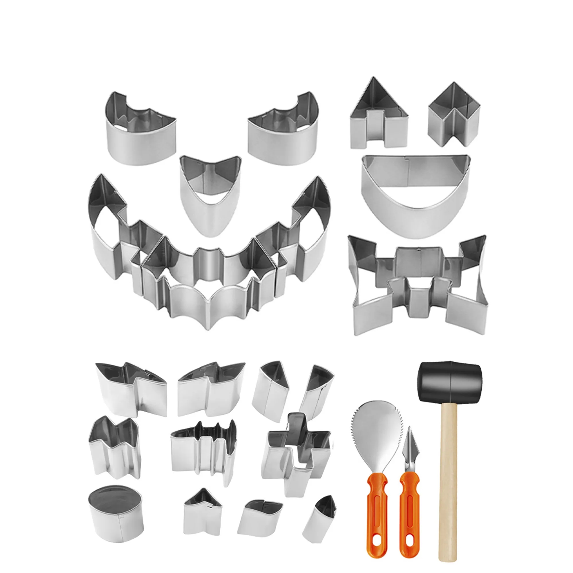 Halloween Stainless Steel Pumpkin Carving Cookie Mold Kit 2
