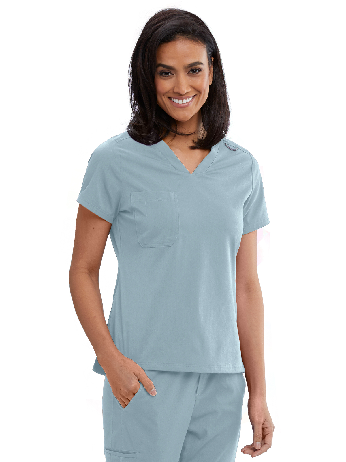 Grey's Anatomy Spandex Stretch - Women's One-Pocket Bree Tuck-In Scrub Top 8