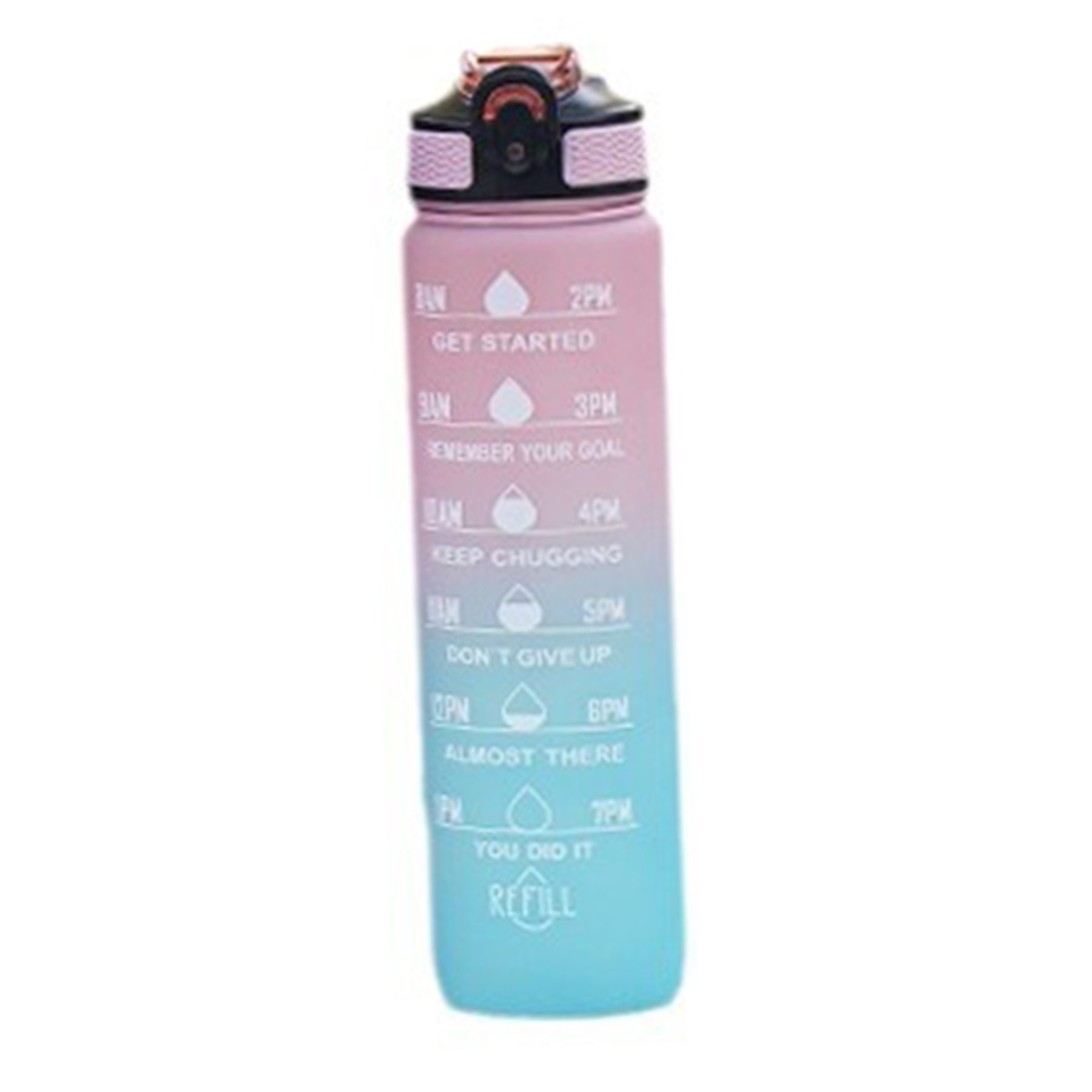33.8Oz Plastic Time Mark Water Bottle W/ Lanyard 4