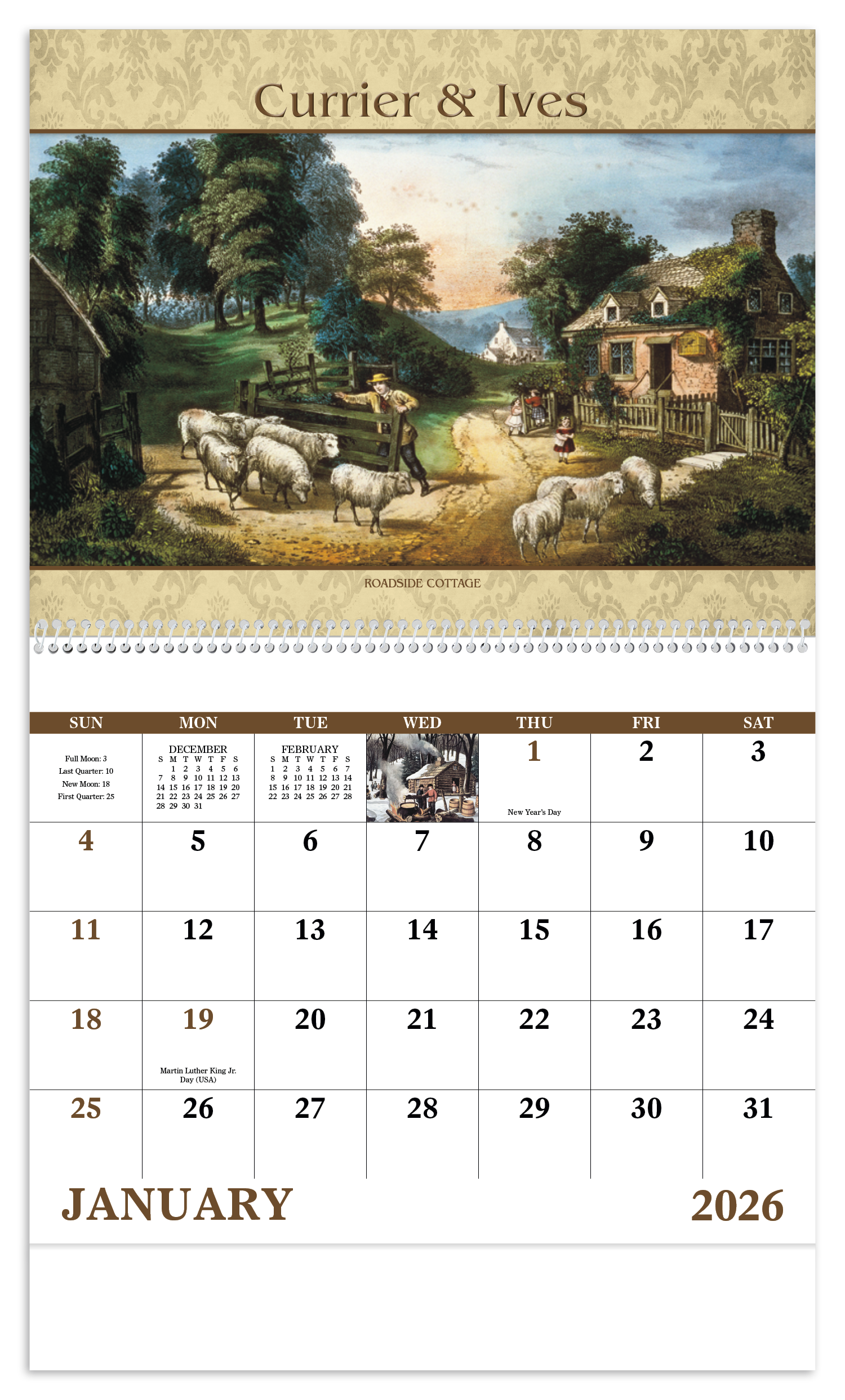 Good Value™ Currier & Ives - Spiral Calendar 14