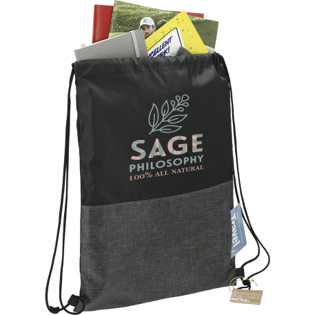Ash Zippered Recycled Drawstring Bag 12