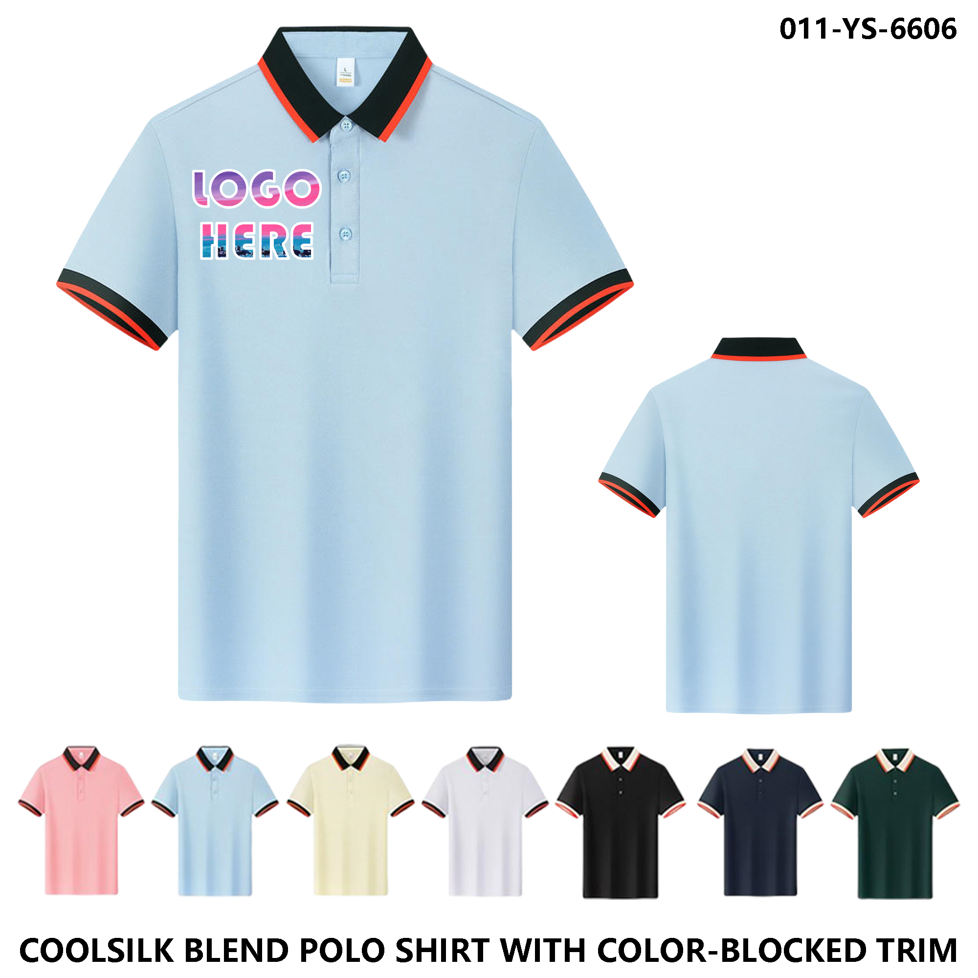Color Contrast Collar Polo - Custom Logo Activewear 2
