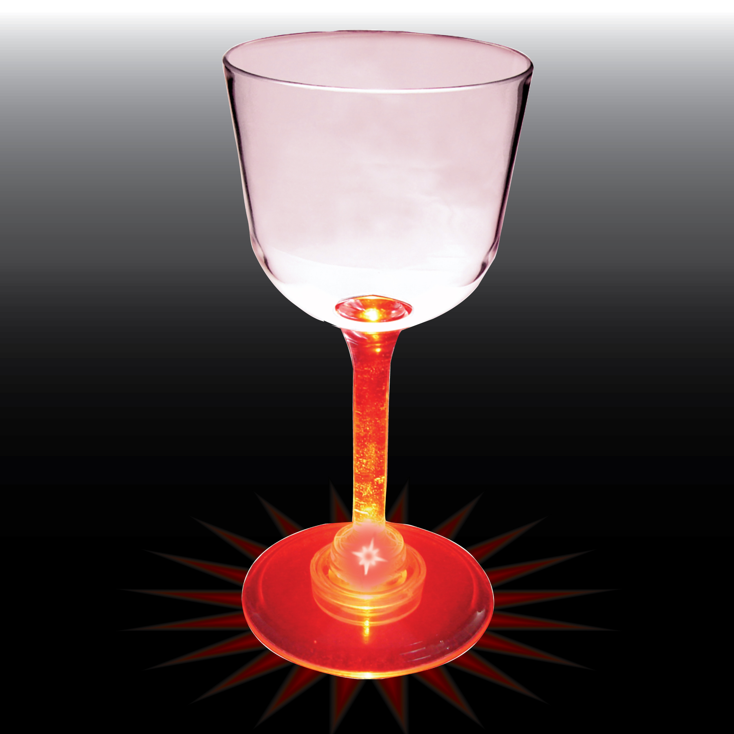 7oz Light Up Standard Stem Plastic Wine Glass