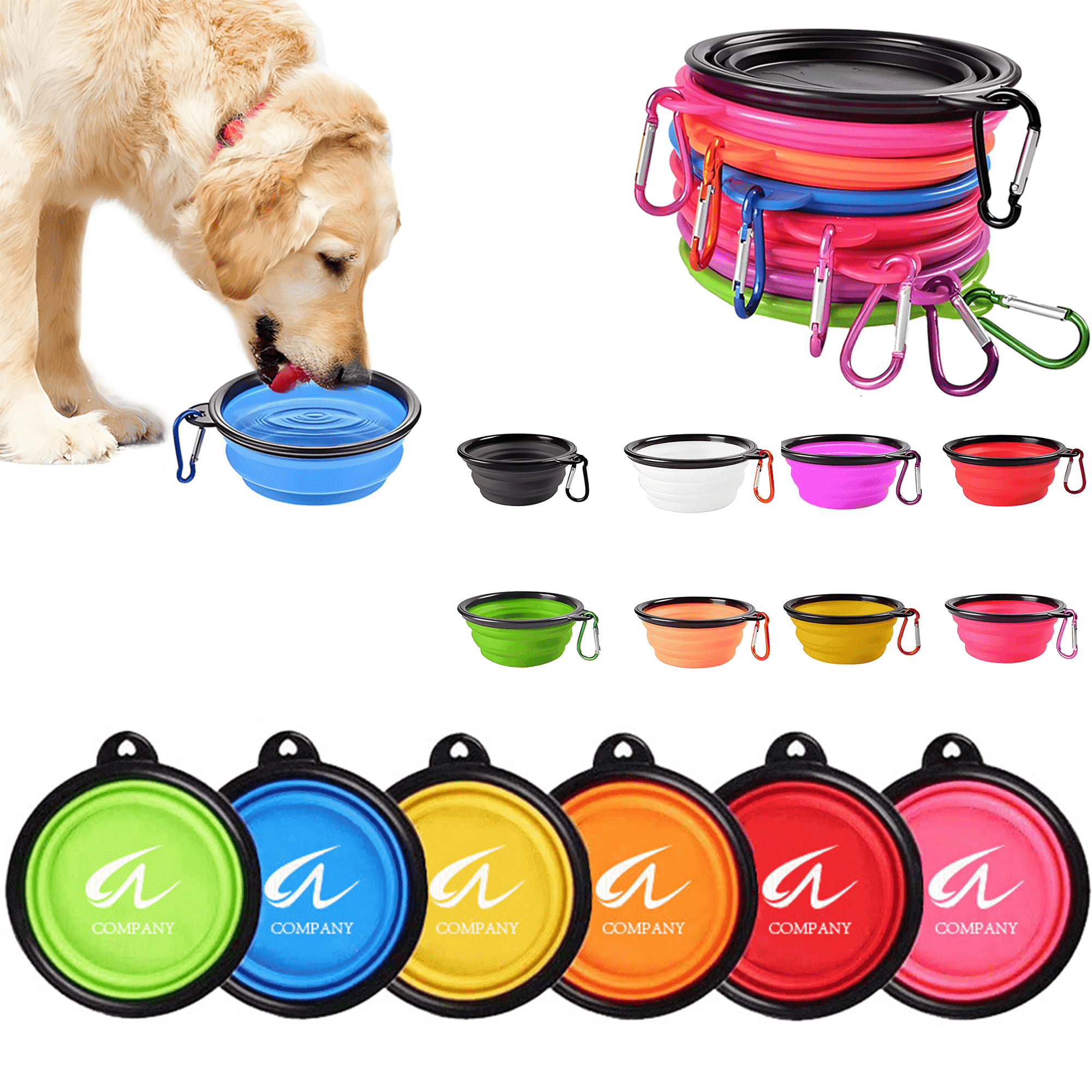 Foldable Silicone Dog Bowl with Carabiner 4