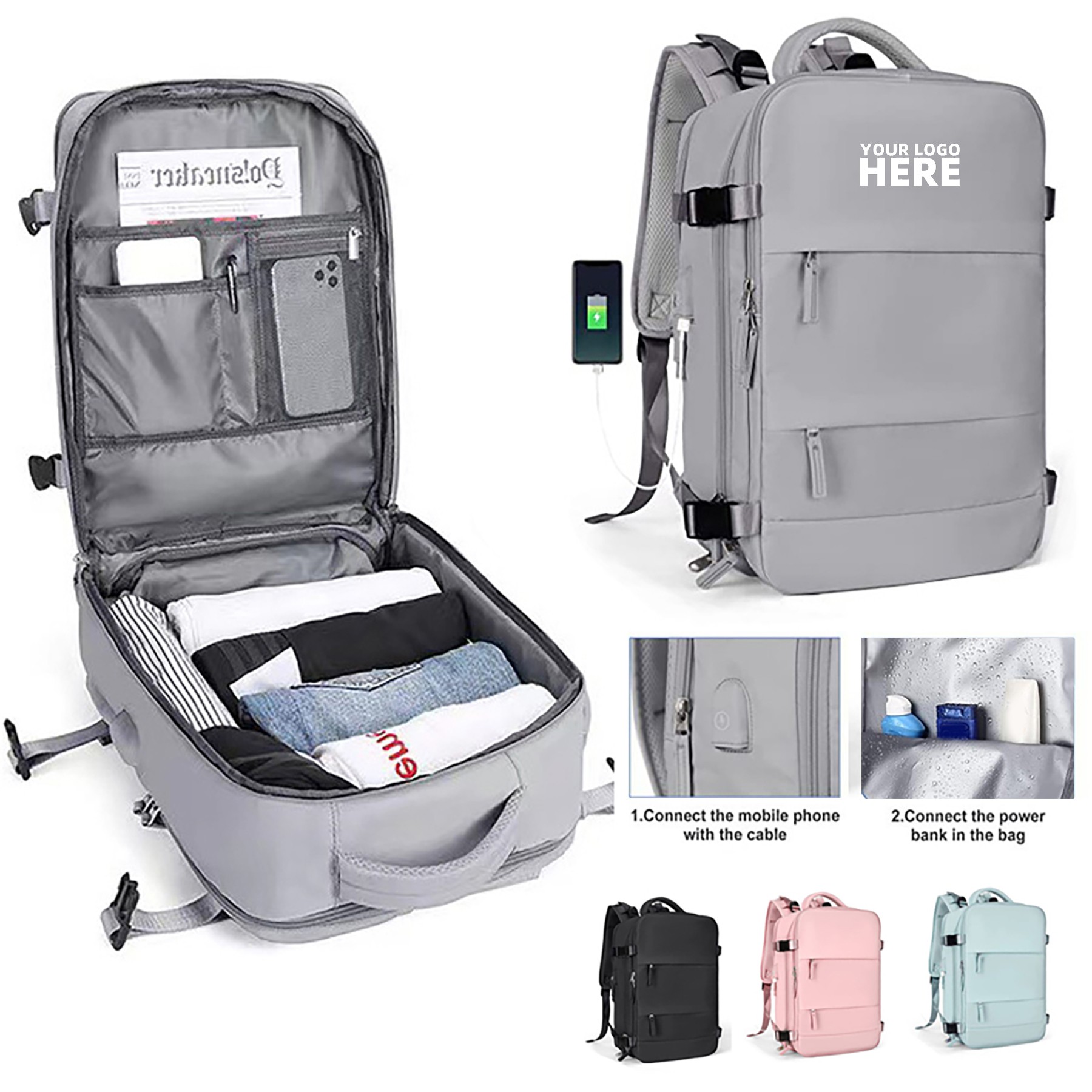 Travel Backpack With USB Charging Port