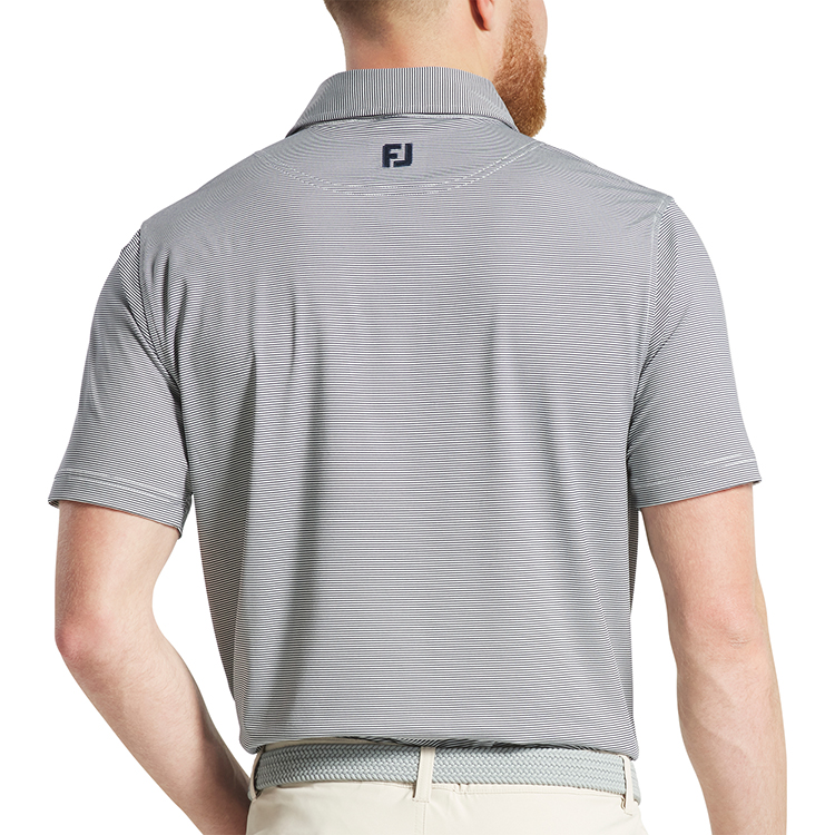 FootJoy MicroFeeder Stripe Lisle - Self Collar Polo 2