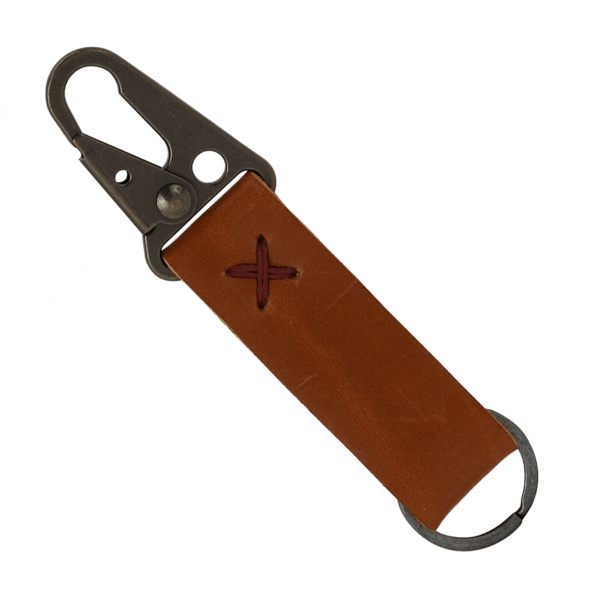 Busker Leather Keychain with Antique Nickel Carabiner 72