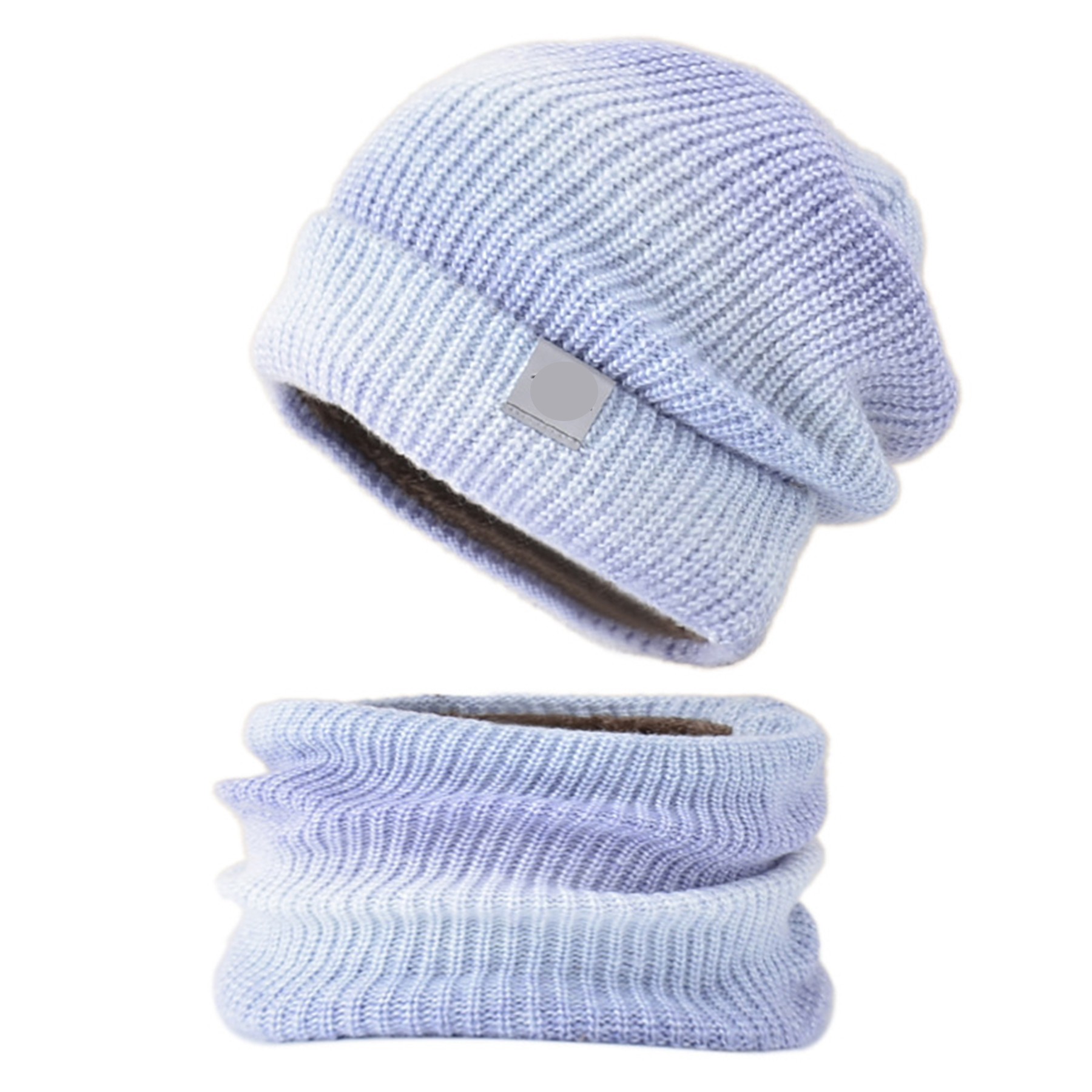 2PCS Gradient Color Beanie Neck Gaiter Set 3