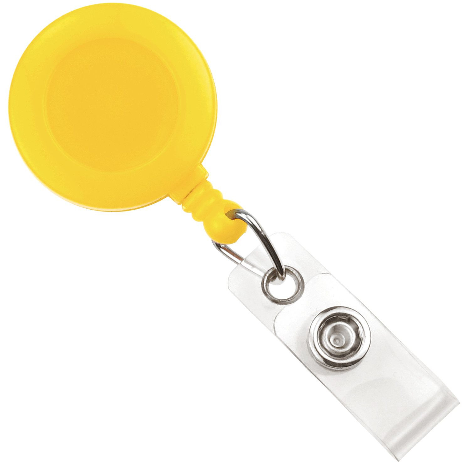Custom Round Plastic Clip-On Badge Reel (Yellow) 1