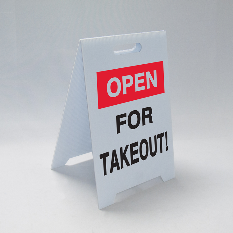 'Open For Takeout' A-Frame Sign - 12"w x 18"h 1