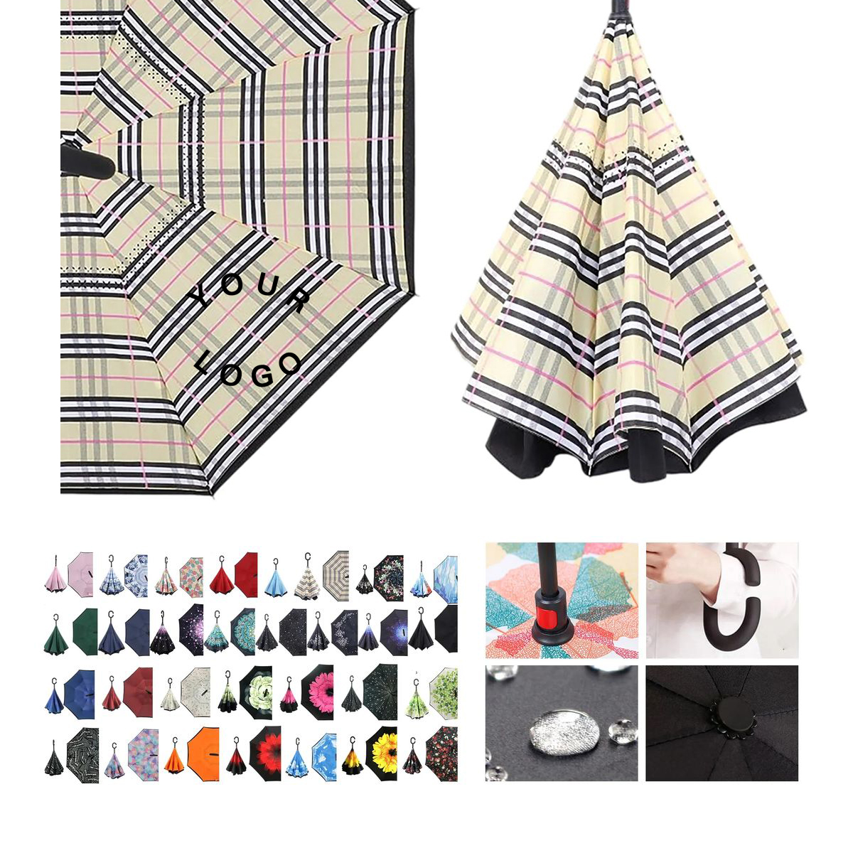 Durable Reverse Folding Umbrella for Rain and Sun 23
